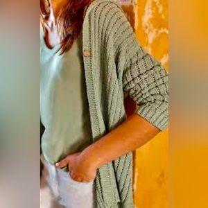 J Jill Hooded Open-Stitch Cardigan